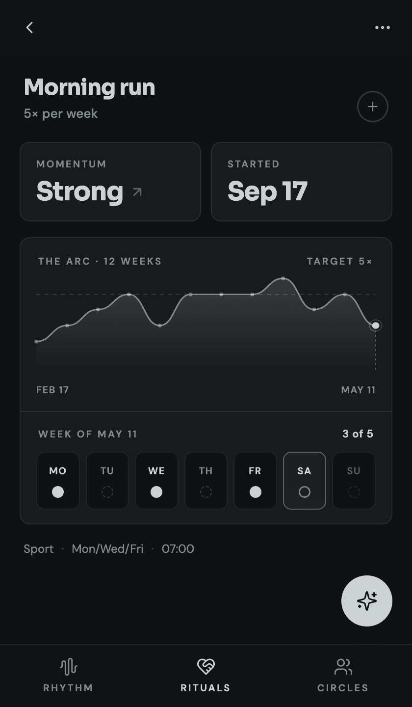 Strive Arc visualizing twelve weeks of consistency